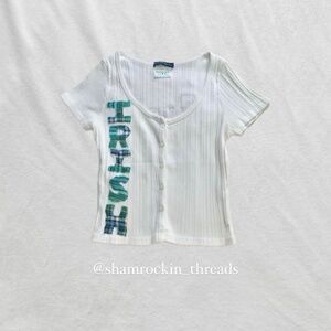 plaid green and white Notre Dame Irish Brandy Melville top